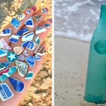Девушка ищет на пляже материалы для украшений и показывает в Инстаграме свои удивительные находки
