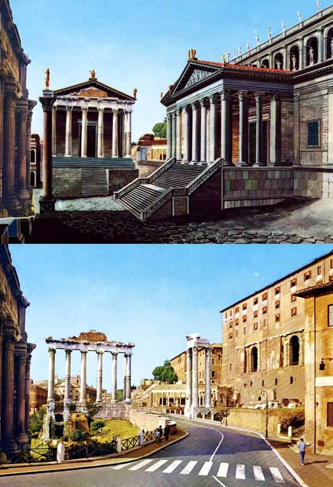 Как выглядели 12 культовых сооружений Римской империи 2000 лет назад и что от них осталось сейчас 42