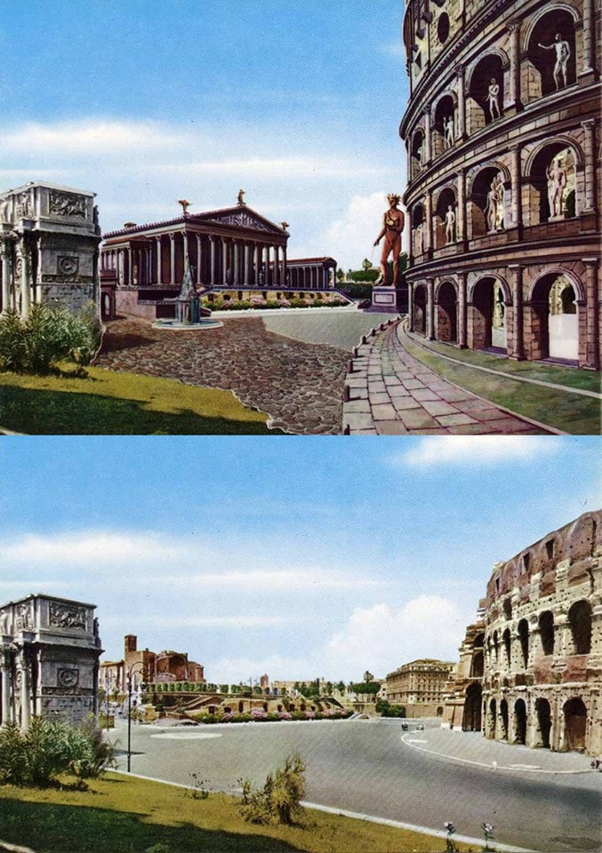 Как выглядели 12 культовых сооружений Римской империи 2000 лет назад и что от них осталось сейчас 44