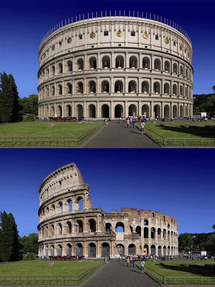 Как выглядели 12 культовых сооружений Римской империи 2000 лет назад и что от них осталось сейчас 37