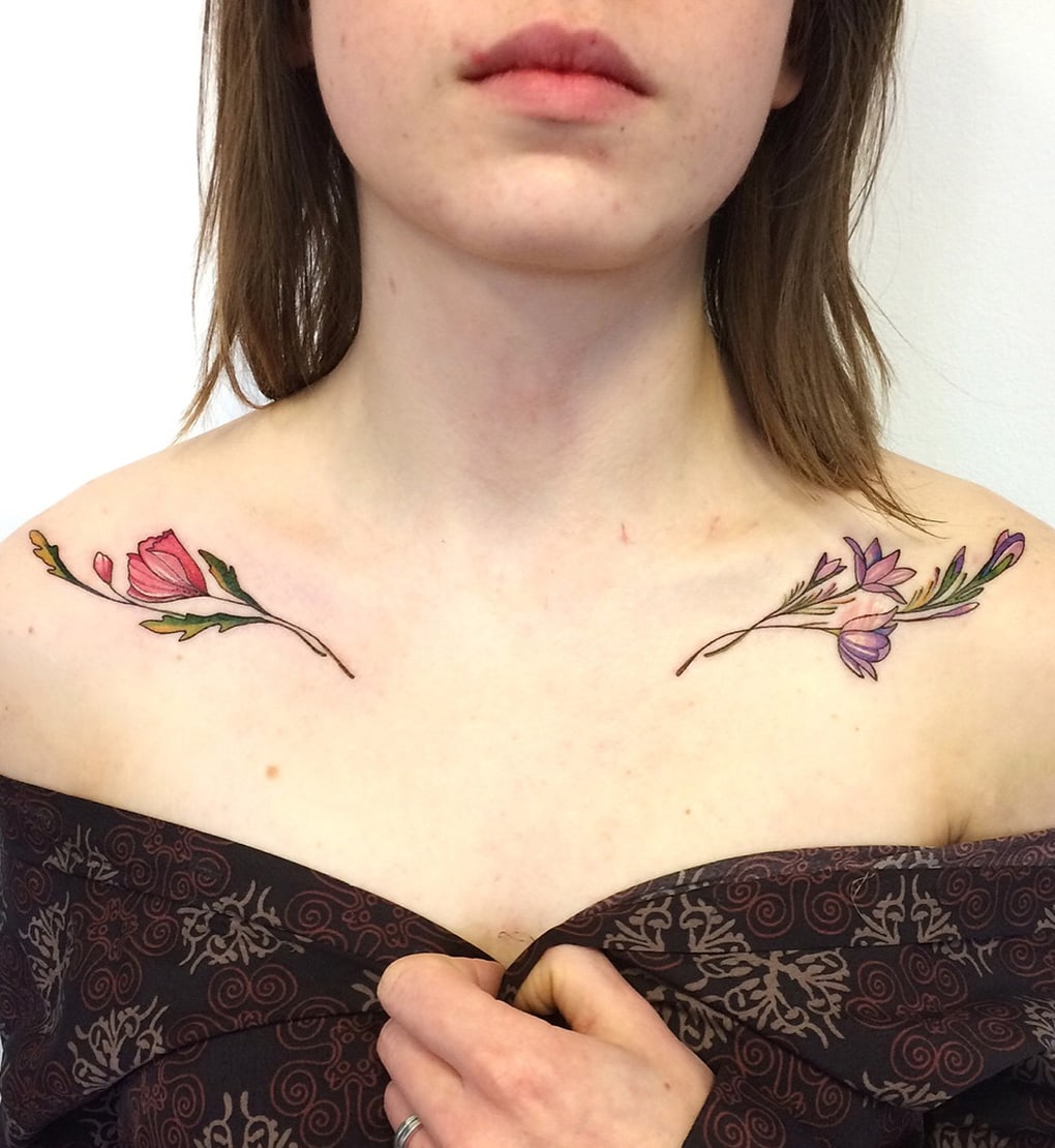17 цветочных татуировок для тех, кто не любит возиться с живыми растениями 68