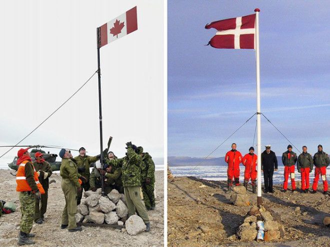 Канада и Дания сражаются за остров Ганса, распивая шнапс и виски 20