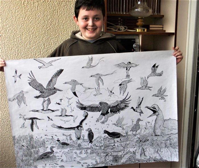 Этот сербский мальчик с 2 лет мечтал быть художником. Сейчас ему 16, и прогресс просто поразительный 61