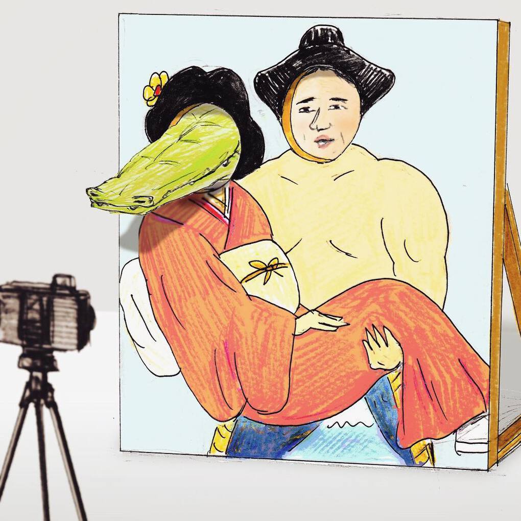 Художник из Японии показал, какой сложной была бы жизнь крокодилов в мире людей 85