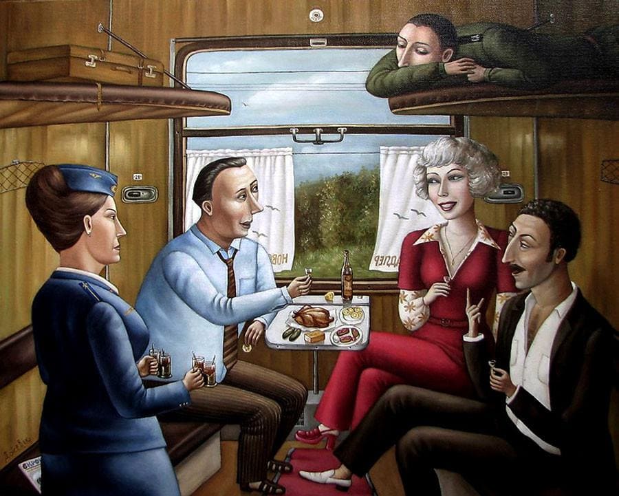27 ироничных рисунков о родной атмосфере советских будней от украинской художницы 96