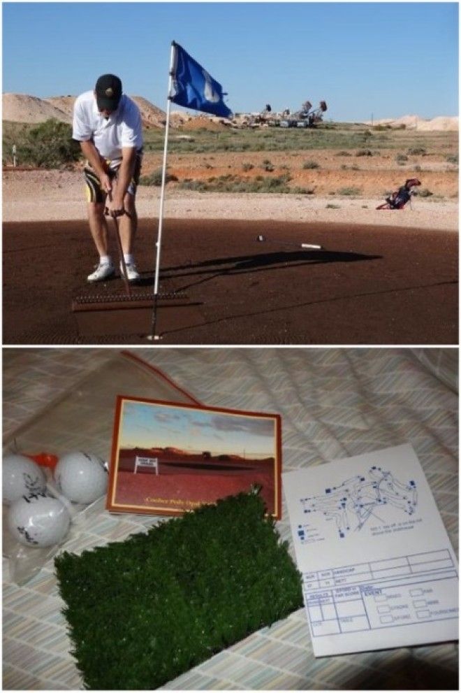 Над поверхностью оборудовали экстремальное поле для гольфа где для игры выдают необычные приспособления КуберПеди Австралия Фото ruwikipediaorg
