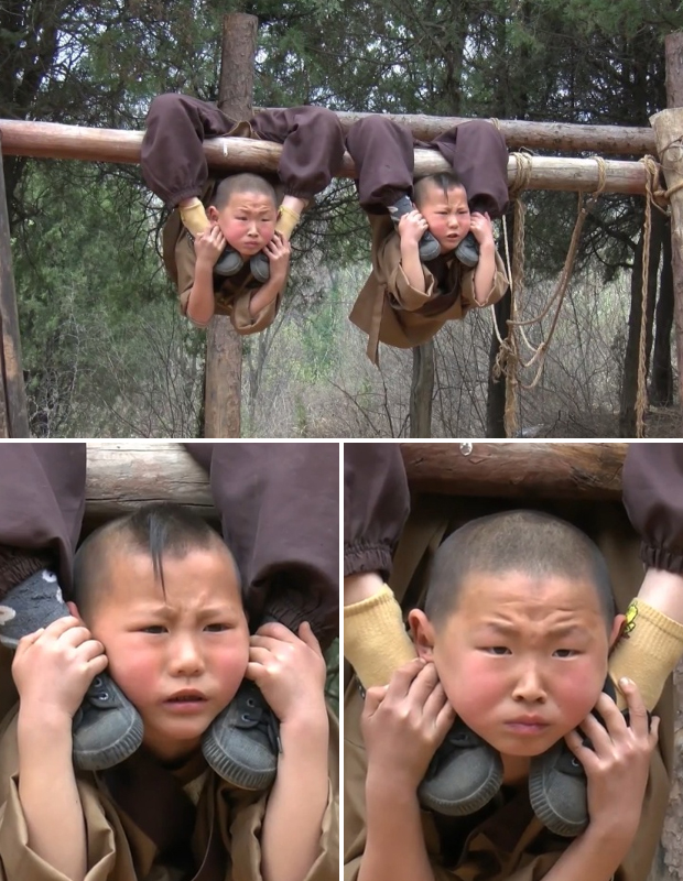 Изнурительные тренировки подрастающих монахов Шаолинь 30
