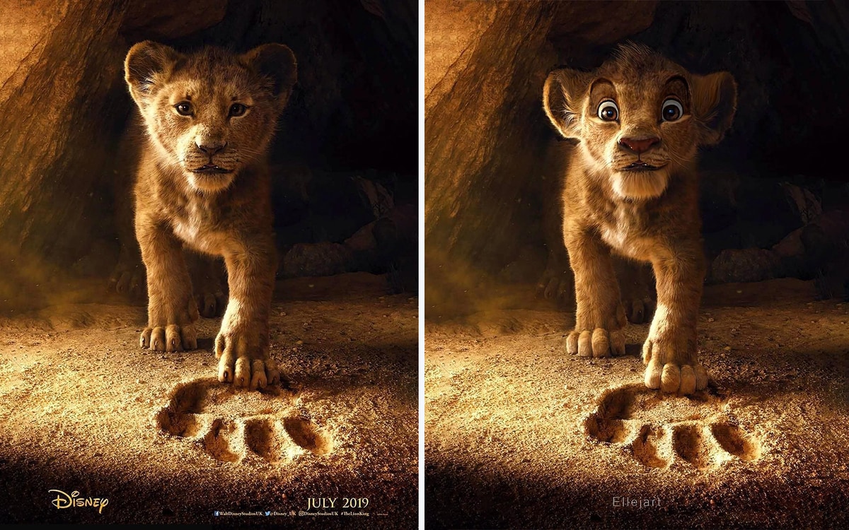 Художник решил, что героям нового «Короля Льва» не хватает мультяшных эмоций, и добавил их на кадры фильма 40