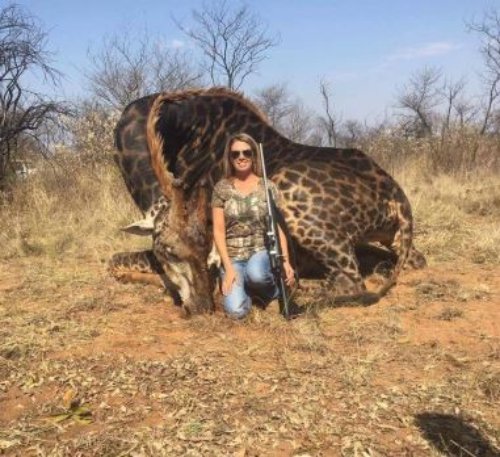 Охотница показала редкого черного жирафа, которого она подстрелила и интернет ее возненавидел 20