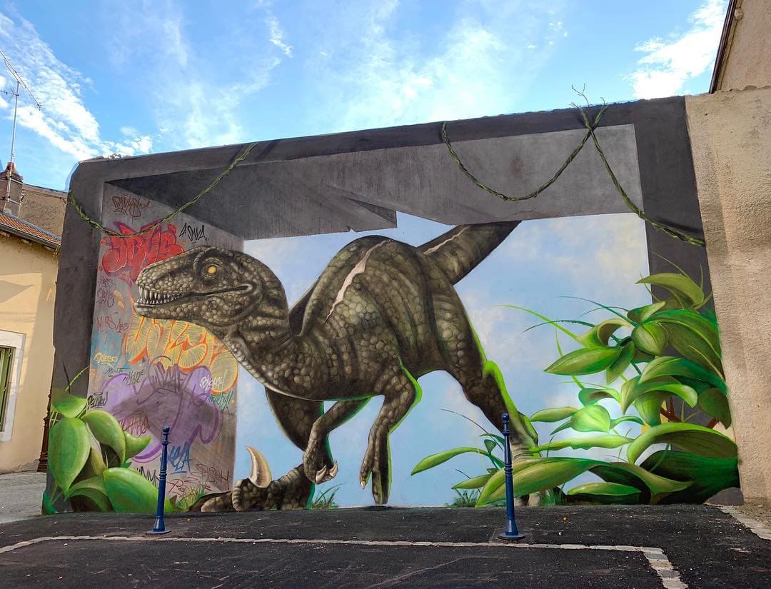 18 граффити от французского мастера, чьи змеи, скорпионы и динозавры выглядят живее всех живых 56