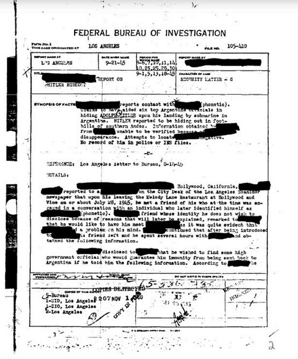 Гитлер сбежал из Германии на подлодке: новые данные ФБР 12
