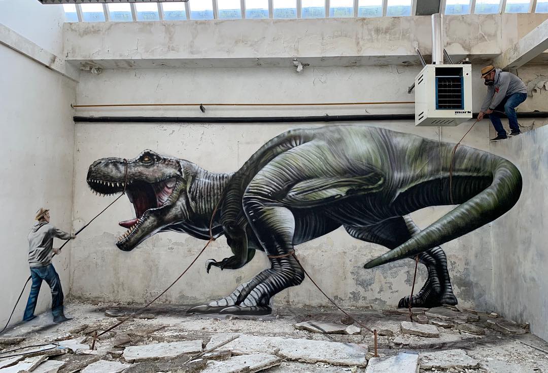 18 граффити от французского мастера, чьи змеи, скорпионы и динозавры выглядят живее всех живых 60