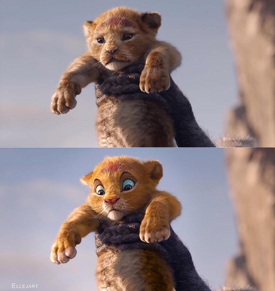 Художник решил, что героям нового «Короля Льва» не хватает мультяшных эмоций, и добавил их на кадры фильма 43