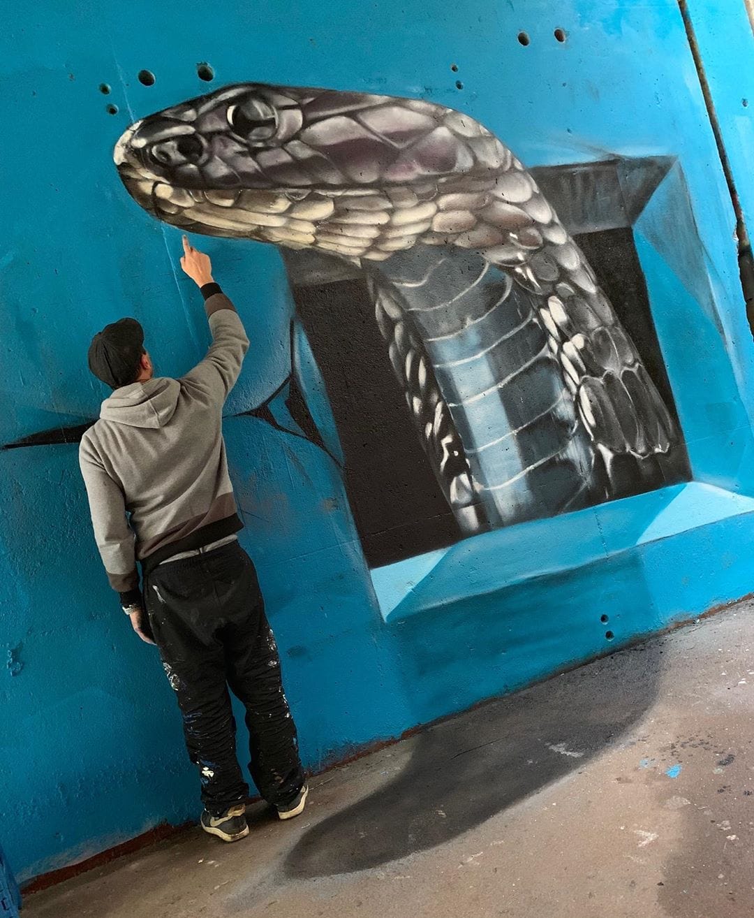 18 граффити от французского мастера, чьи змеи, скорпионы и динозавры выглядят живее всех живых 64