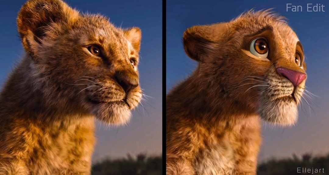 Художник решил, что героям нового «Короля Льва» не хватает мультяшных эмоций, и добавил их на кадры фильма 45