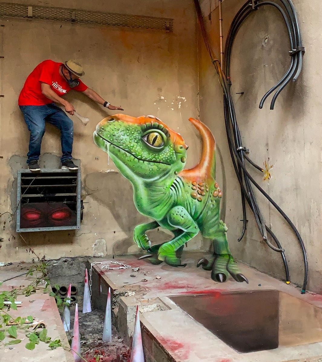 18 граффити от французского мастера, чьи змеи, скорпионы и динозавры выглядят живее всех живых 58