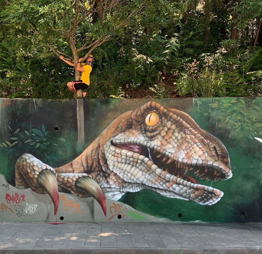 18 граффити от французского мастера, чьи змеи, скорпионы и динозавры выглядят живее всех живых 70