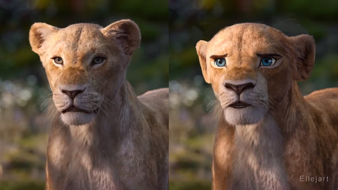 Художник решил, что героям нового «Короля Льва» не хватает мультяшных эмоций, и добавил их на кадры фильма 49
