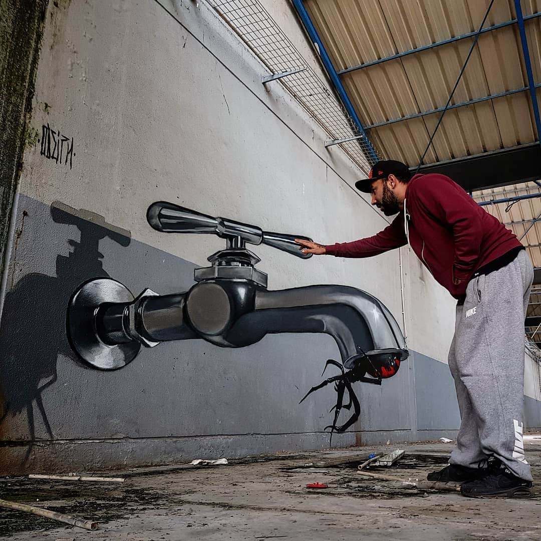 20 работ художника, который превращает невзрачные стены в невероятно реалистичные 3D-граффити 97