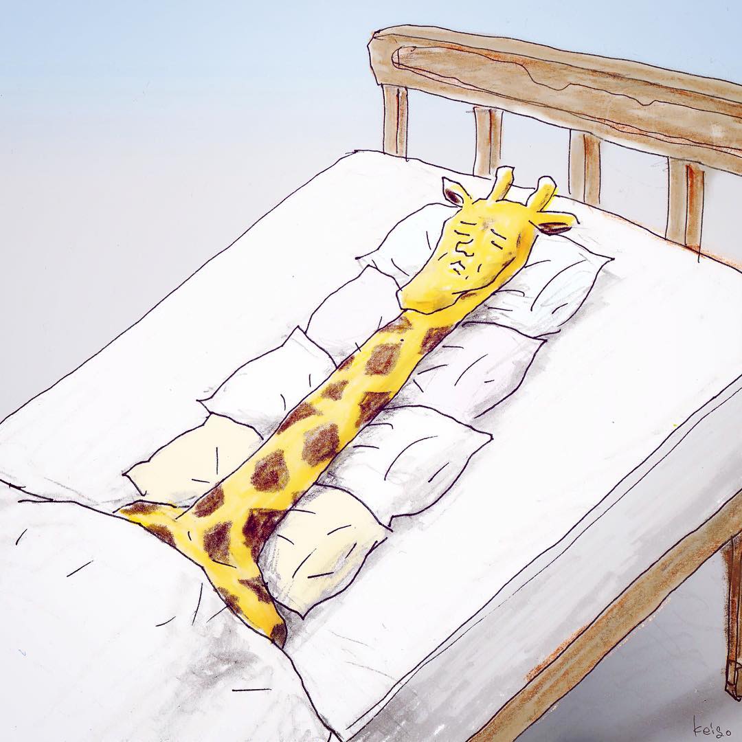 28 рисунков японского художника о сложной жизни человекообразных жирафов в мире людей 92