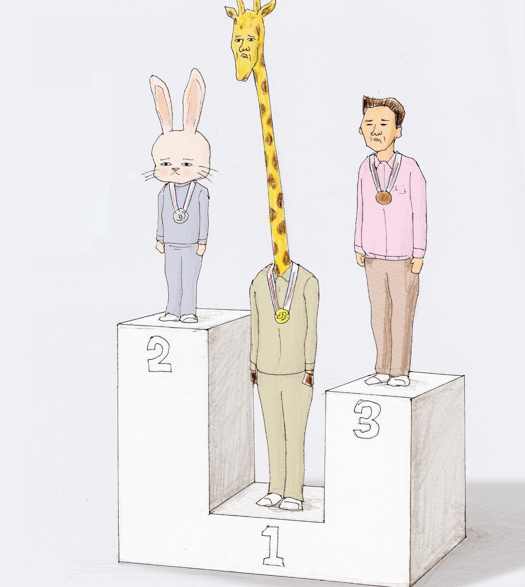 28 рисунков японского художника о сложной жизни человекообразных жирафов в мире людей 102