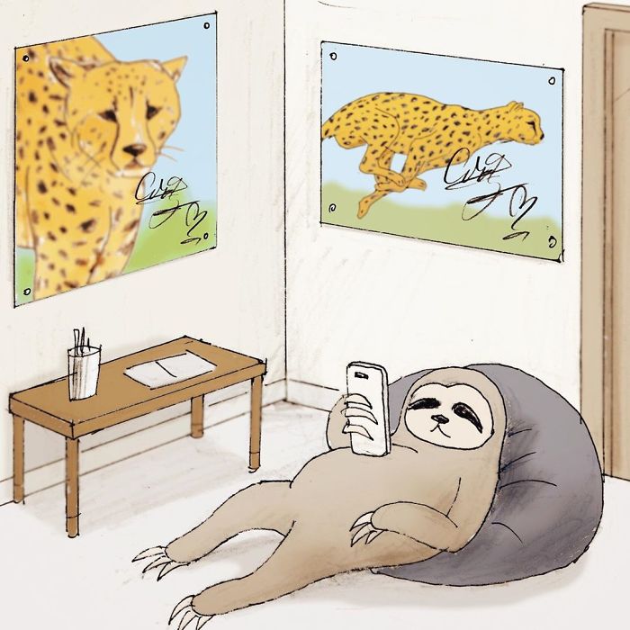 Абсурдные и смешные комиксы о сложной жизни ленивцев в нашем обществе 114