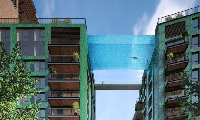 Прозрачный бассейн на высоте 35 метров над землей! 10