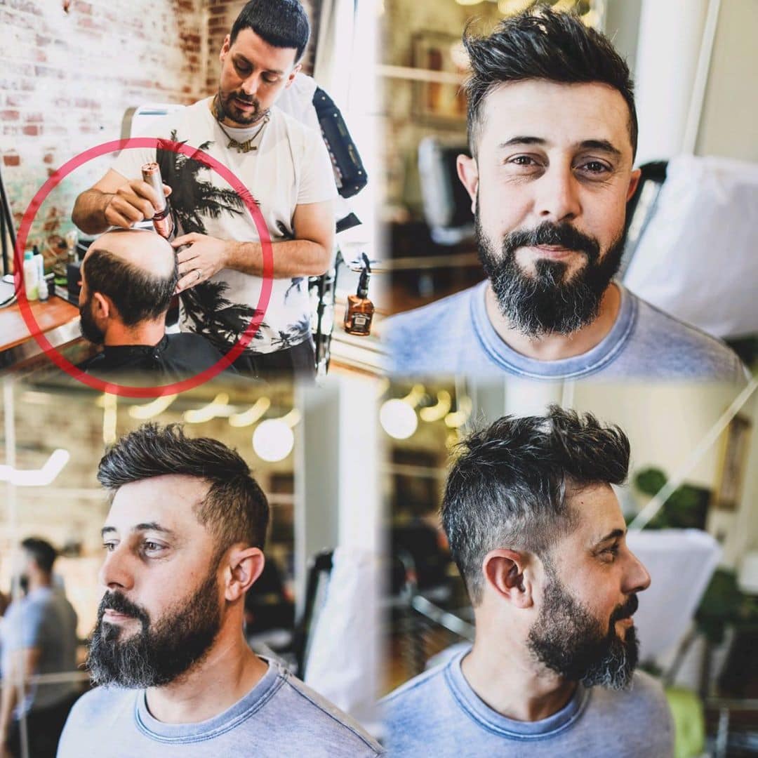 Парикмахер превращает лысины мужчин в шикарные причёски, и его клиенты от этого молодеют на глазах 57
