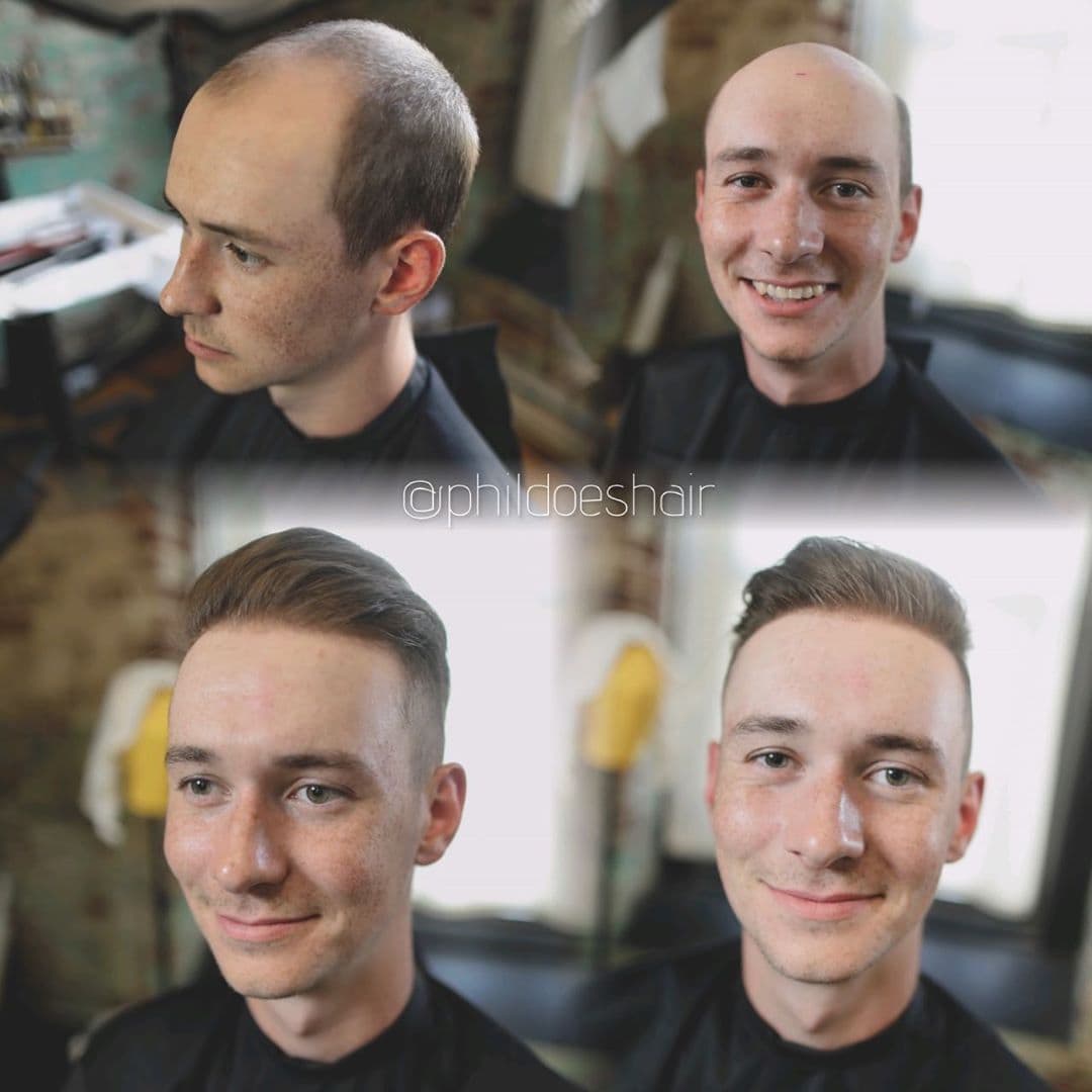 Парикмахер превращает лысины мужчин в шикарные причёски, и его клиенты от этого молодеют на глазах 58