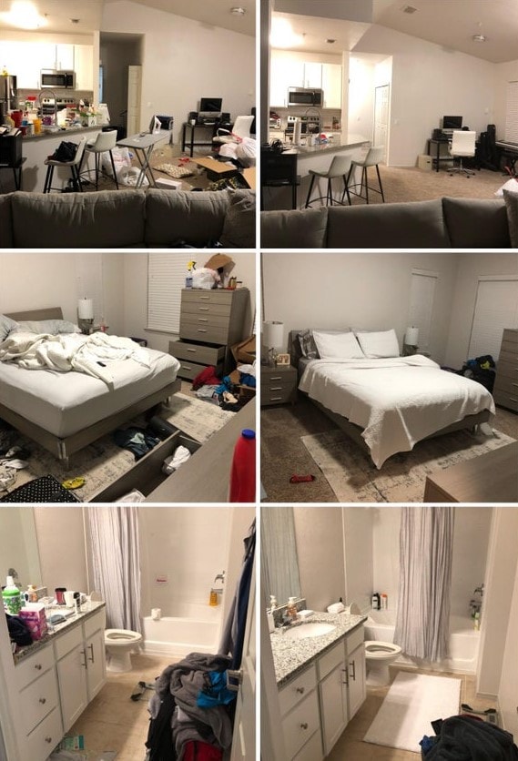 15 фотографий комнат до и после уборки беспорядка, который появился из-за депрессии их владельцев 62