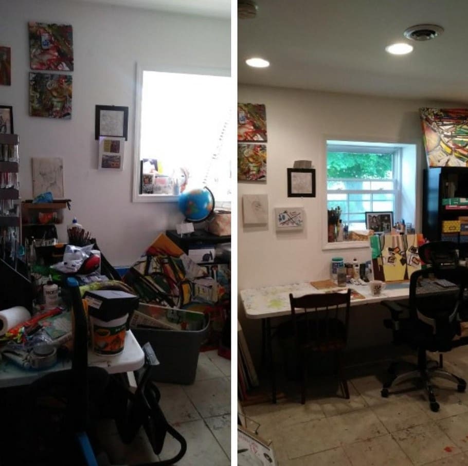 15 фотографий комнат до и после уборки беспорядка, который появился из-за депрессии их владельцев 66