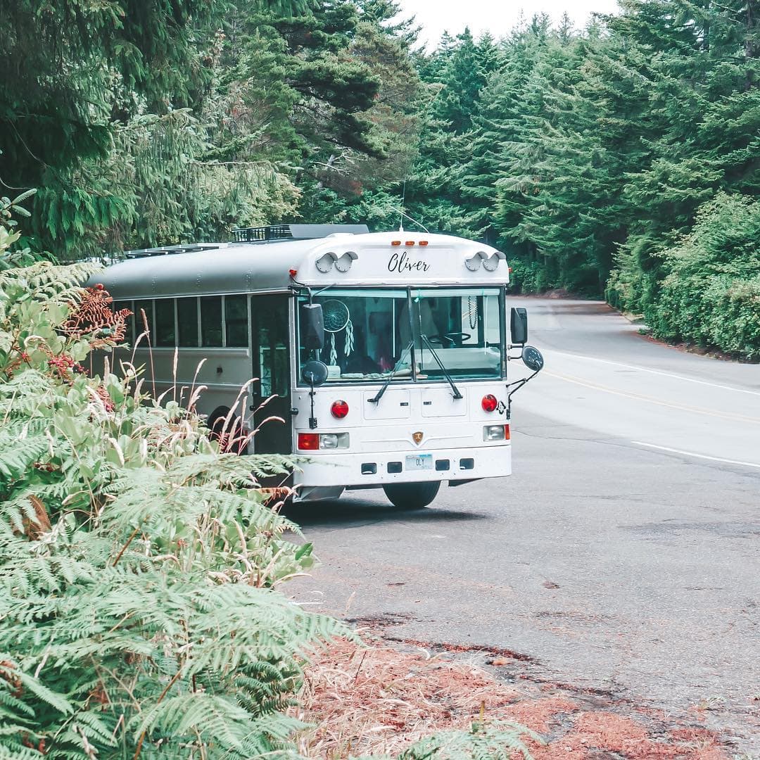 Пара переделала школьный автобус в уютный дом на колёсах и отправилась путешествовать по стране 57