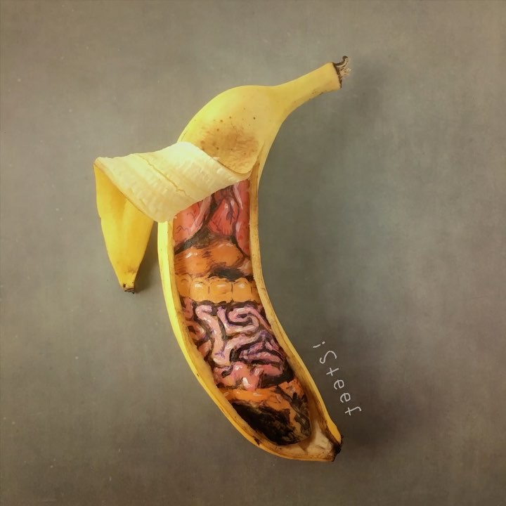 Голландский художник рисует на бананах 113