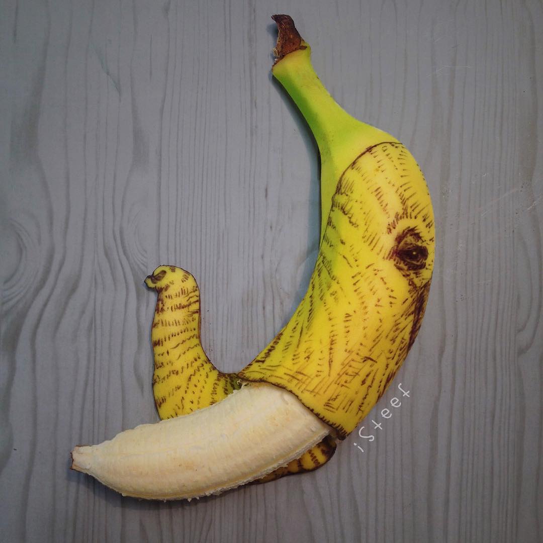 Голландский художник рисует на бананах 130