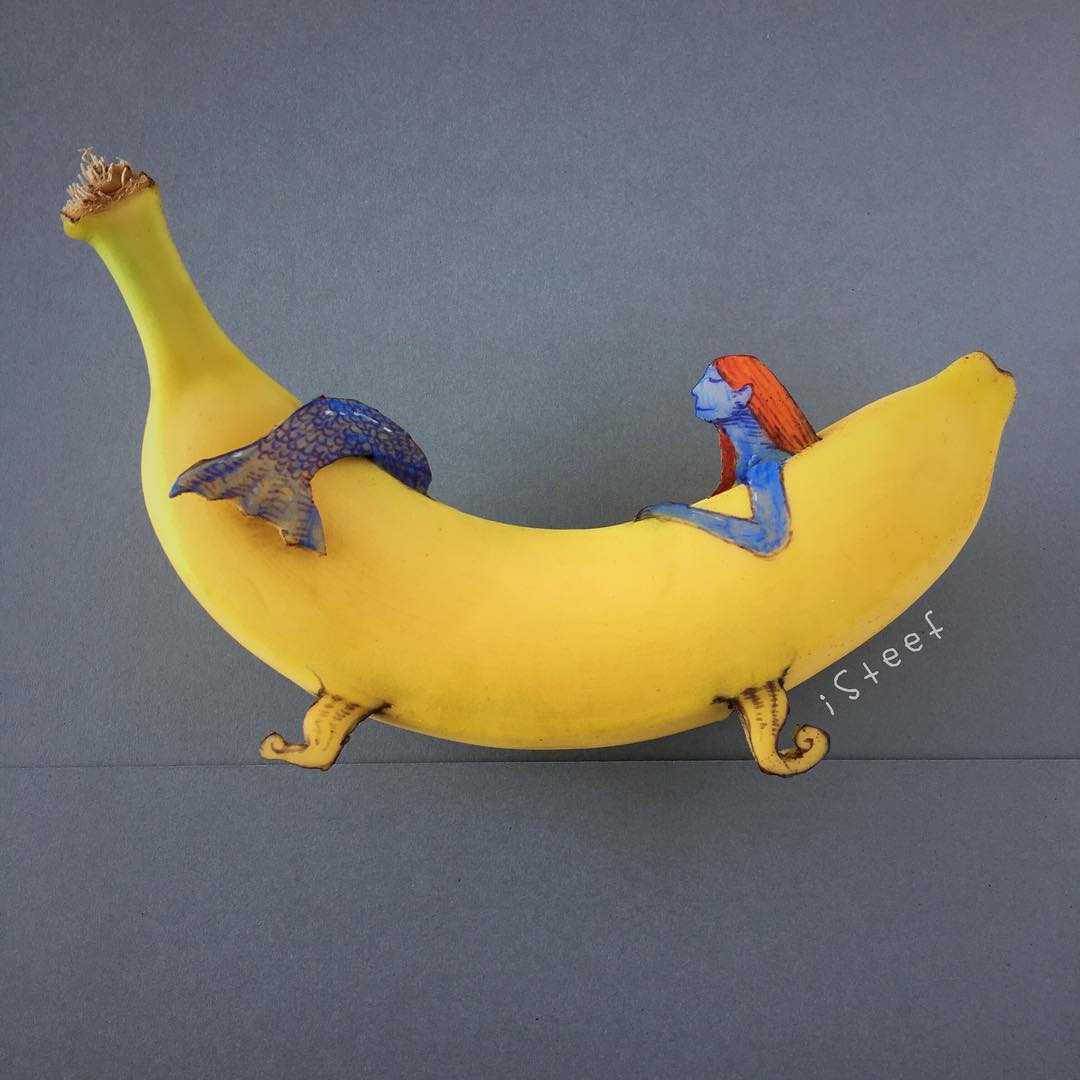Голландский художник рисует на бананах 131