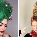 Девушки придумали праздничный тренд и теперь украшают ёлки не только дома, но и на своей голове