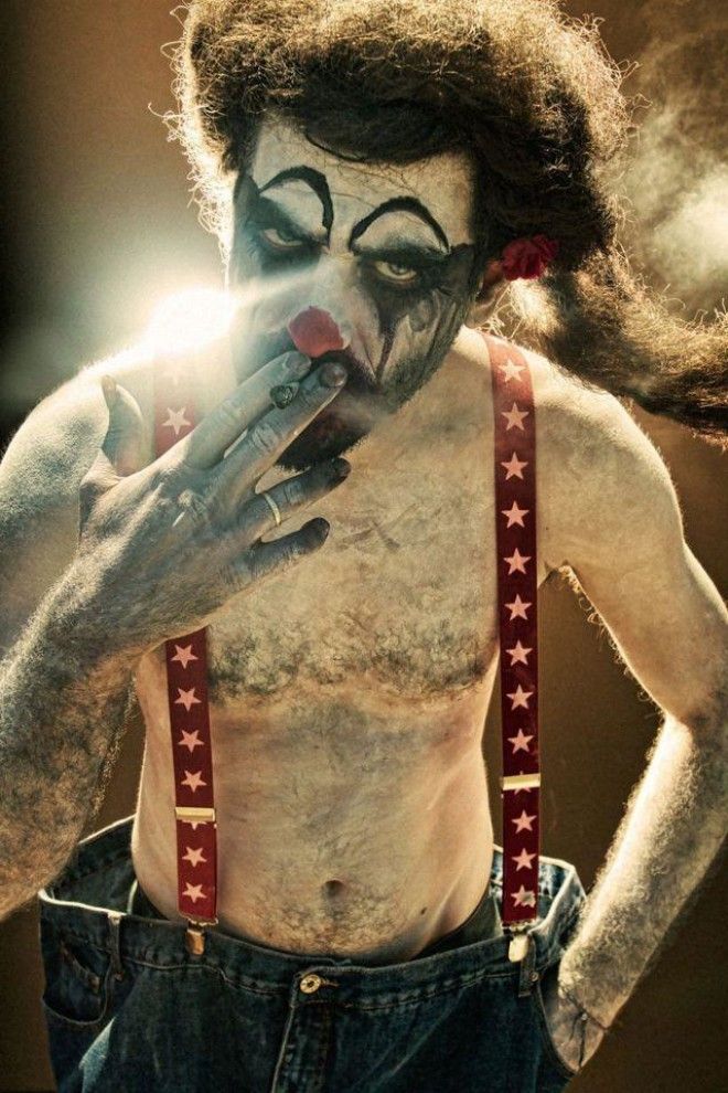 Самые жуткие портреты настоящих цирковых клоунов 30