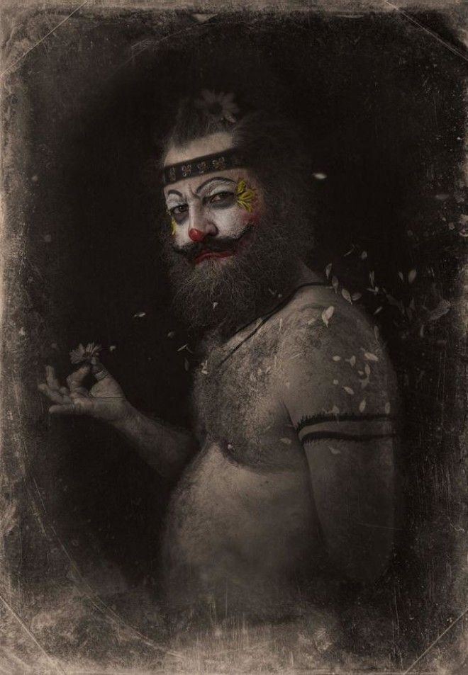 Самые жуткие портреты настоящих цирковых клоунов 33