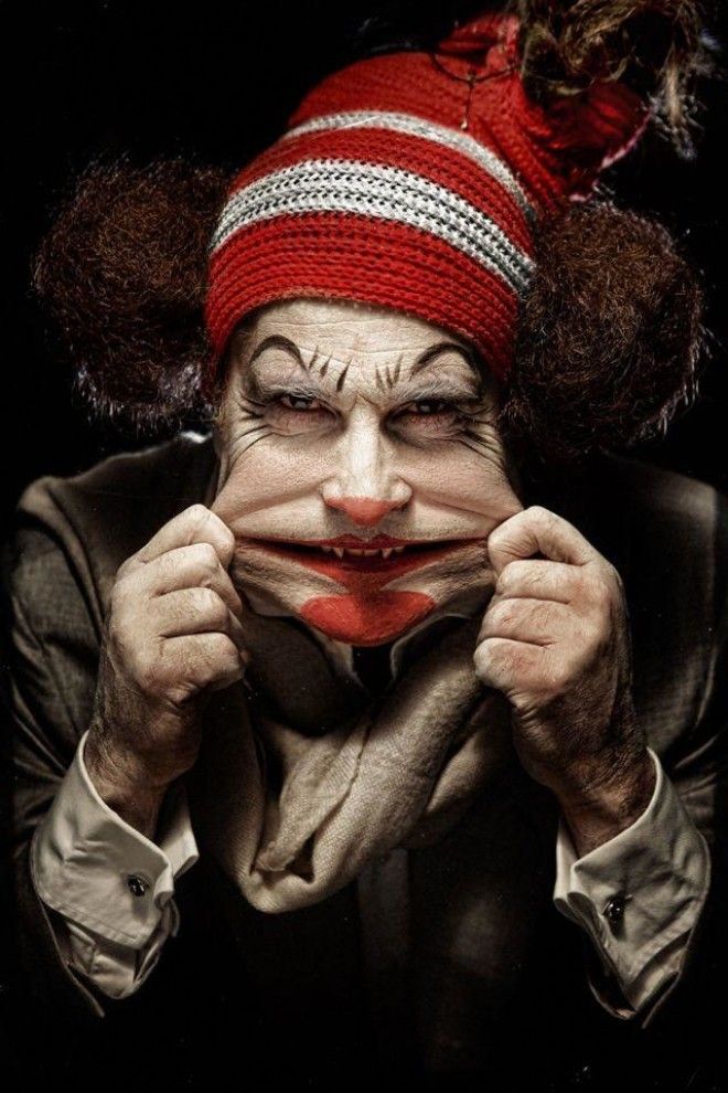 Самые жуткие портреты настоящих цирковых клоунов 36