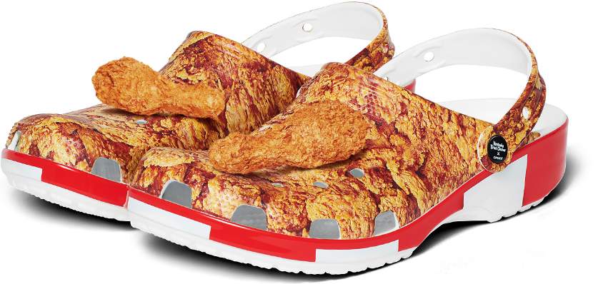 Crocs и KFC представили обувь с кусками жареной курицы. Они несъедобные, зато пахнут 22