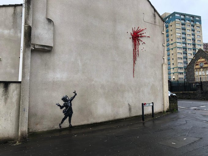 В Англии появилось граффити, посвящённое Дню святого Валентина — многие считают, что его нарисовал Бэнкси 41