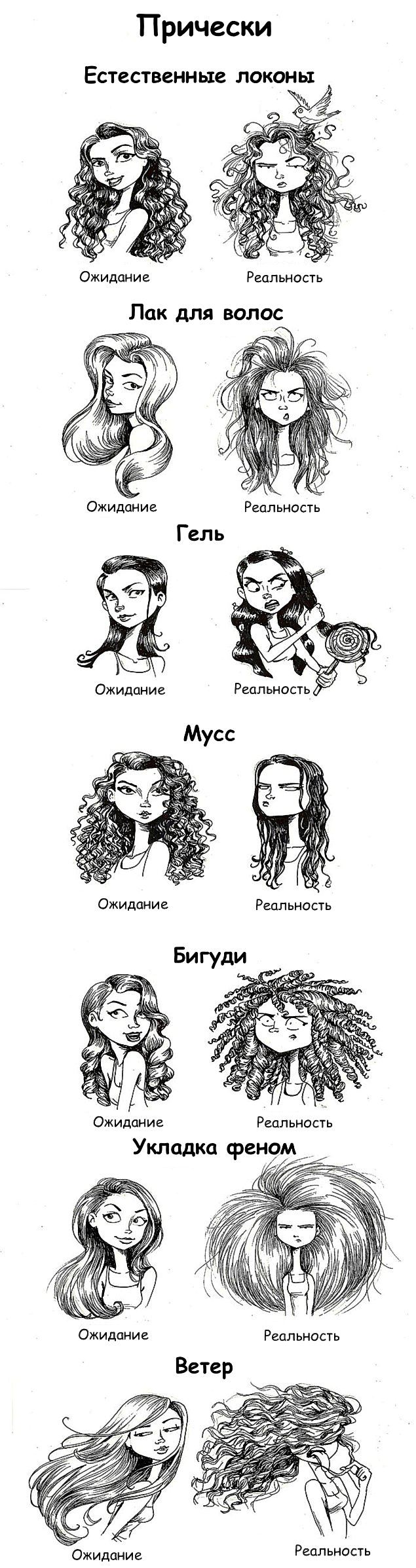 Жизненные комиксы о вечной женской проблеме — волосах 57