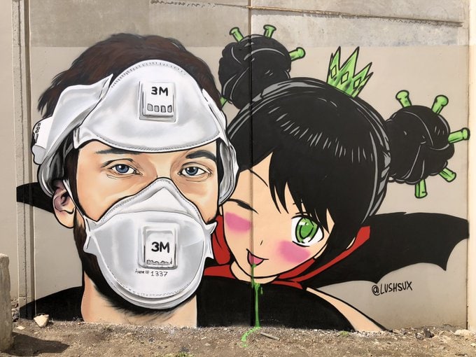 Даже стены говорят о карантине: уличные художники из разных точек мира посвящают граффити коронавирусу 78