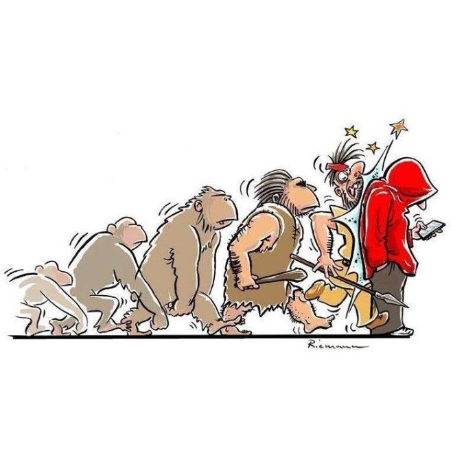 19 сатирических карикатур про эволюцию 43