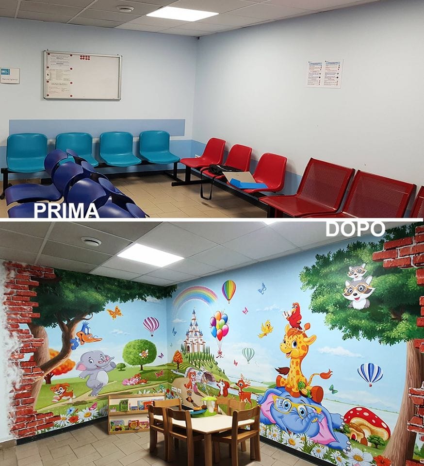 Художник расписывает больницы, чтобы поддержать пациентов и врачей. Скучные стены превращаются в сказочный мир 110