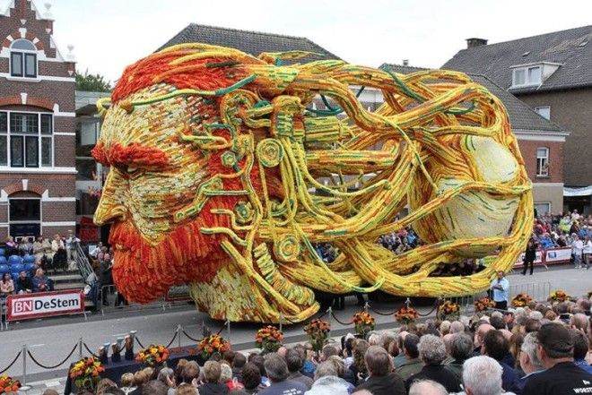 14 цветочных скульптур с крупнейшего в мире Парада Цветов в Голландии, посвященного Ван Гогу 27