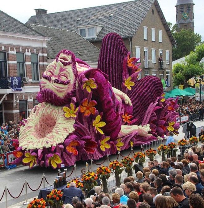 14 цветочных скульптур с крупнейшего в мире Парада Цветов в Голландии, посвященного Ван Гогу 33