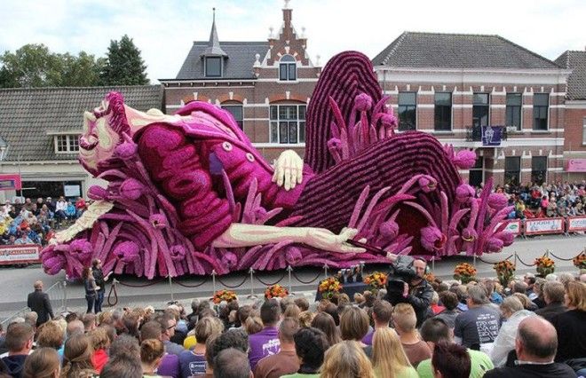 14 цветочных скульптур с крупнейшего в мире Парада Цветов в Голландии, посвященного Ван Гогу 34