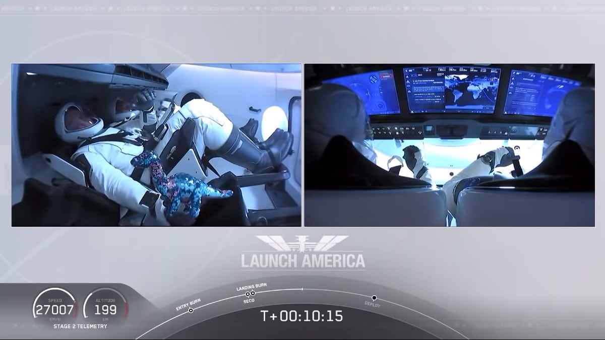 Экипаж корабля, запущенного компанией SpaceX, взял в космос плюшевого динозавра. И теперь такого хотят все 28