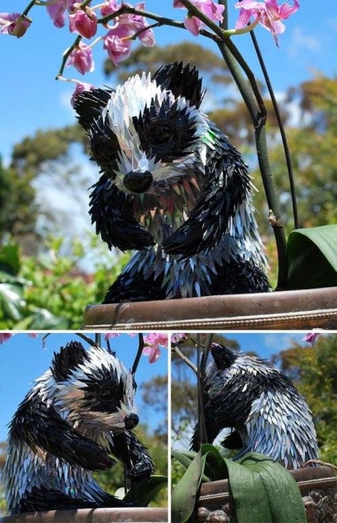 Потрясающие скульптуры животных, созданные Шоном Эвери из компакт-дисков (29 фото) 55